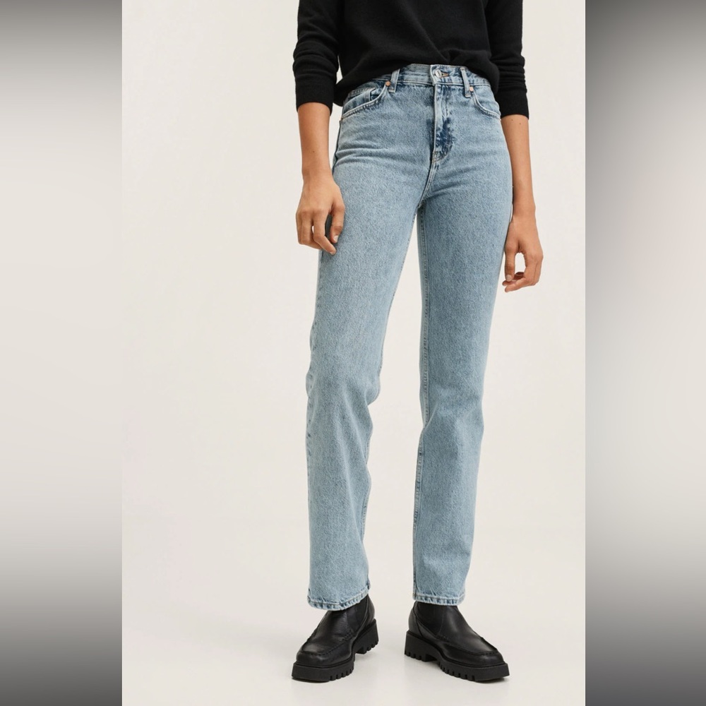 MANGO Medium Rise Straight Jeans